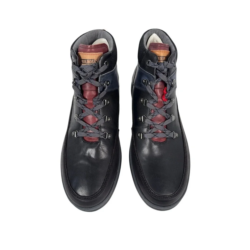 Pikolinos Caceres‎ Ankle Boots Mens 9 9.5 EU 43 Black Blue Leather Comfort WP